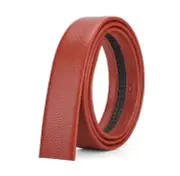 Red Luxury Men's Automatic Buckle Belt Strap Leather Ratchet Strap Jeans Gift