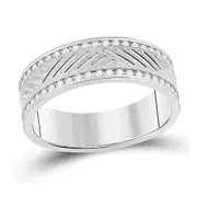 14k White Gold Round Diamond Wedding Machine Set Band 1/2 Cttw