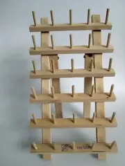 June Tailor 30 ct. Wood Spool Embroidery Thread Rack Storage Holder Fold Wooden