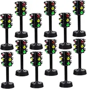 12pcs Early Childhood Education Traffic Lights Traffic Signs Crosswalk Light Traffic Light Traffic Signs Model Educational Traffic Model Abs CIYODO