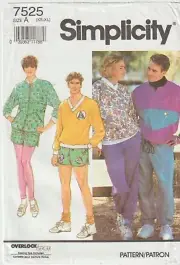 Simplicity Pattern 7525 Unisex Pants Jacket Top Size XS - XL