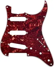 [Musiclily] Pro 11-Hole 62 Strat SSS Guitar Pickguard for MIJ JPN Japan Stratocaster, 4Ply Vintage Tortoise