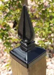 Wrought Iron Greco cap for 4x4 wood post, Mailbox Post Caps, Fence Post Cap