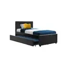 Trundle Bed Frame Wooden King Single Size Base Mattress Leather