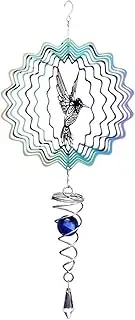 3D Hummingbird Wind Chimes Crystal Sun Catcher Stained Glass Pendant Garden Decoration Birds Wind Spinner Home Decor Accessories
