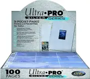 Ultra Pro 9 Pocket Silver Series Page Protector for Standard Size Cards 100ct