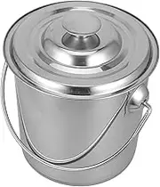 Gatuida Stainless Steel Storage Bucket with Lid Versatile Rice and Water Pail and Portable Design for Home and Kitchen for Food and Waste Storage