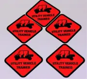 Pack of 5 Utility Vehicle Trained Hard Hat Stickers Decal