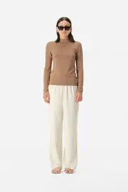 Thelma Knit Top Tan Lurex Size 4 | Elka Collective
