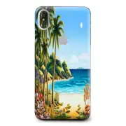 Skins Decal Wrap for Apple iPhone XS Max Beach Water Palm Trees