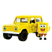 Jada 1:24 Scale 1973 Ford Bronco Diecast Vehicle With Spongebob Figure Model