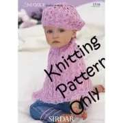 New Sirdar Snuggly DK 1516 Poncho and Beret Baby Double Knitting Pattern