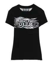 Versace Jeans Couture Zebra Printed Crewneck T-Shirt S,XS,L,M Black