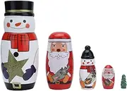 Nesting Dolls, 5pcs Christmas Snowman Christmas Holiday Gifts Crafts Decoration Home for Festive Gifts
