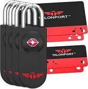 [Talonport] Keyless TSA Approved Luggage Locks with Lifetime Card Keys & No Combo to Forget (4 Pack)