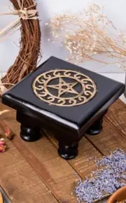 Beautiful Pentacle Altar Table Wicca Pagan Altar Deco