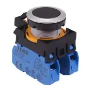 IDEC CW Series Black Metallic 22.3mm Momentary Flush Push Button Switch 2NO IP65