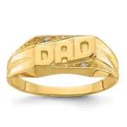 Men's DAD Father's Day Natural Diamond Ring in 14K Yellow Gold