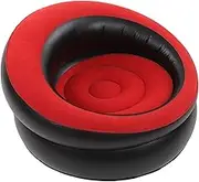 Inflatable Couch, Portable Inflatable Sofa Chair, Lazy Flocked Air Sofa, Inflatable with Quick Valve, Air Chair, Simple Sofa for Living Room, Bedroom, Reading Room, Office (Red)