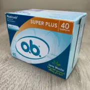 O.B. Tampons Super Plus Absorbency 40 Count Non-Applicator Free with Fluid Lock