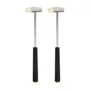 2pcs Double Face Plastic Metal Hammer 7" Round Mallet with Soft/Hard Tips