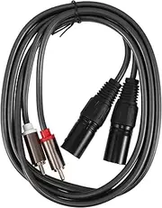 Abaodam Dual RCA to XLR Male Audio Cable Stereo Conversion Wire for Mixers and Amplifiers Excellent Interference Resistance and Sturdy Connectors for Sound Quality