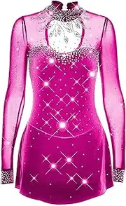 [Zagitova] Ice Figure Skating Dress for Girls Breathable Women Team Competition Dance Clothing with Shiny Rhinestone