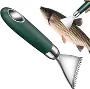Fish Scale Remover,Fish Descaling Tool Stainless Steel | Non-Slip ABS Handle, Portable Kitchen Accessories, Serrated Skin Scraping Device for Cooking Seafood