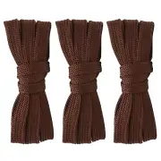 3pair Double Layers Flat Shoelaces Brown for Sneakers Boots 24 36 45 54 63 Inch