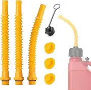 Magicfour Fuel Jug Hose for VP Racing Fuel Jug with Spout Cap，3 pcs Leak Proof Gas Can Spout Replacement W/Leak Proof Vent Cap Kit，3/5/5.5 Gallon Gas Can，Fuel Gas Tank Nozzle Quick Fill Bendable