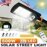 Wirelss 100W LED Solar Street Light 1000000lm PIR Motion Sensor Wall Lamp+Remote