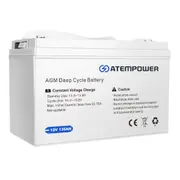 ATEM POWER 135AH AGM Battery 12V AMP Lead Acid SLA Deep Cycle Battery Dual Solar Power