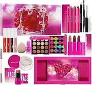 Beginner Makeup Kit | Women Face Eye Lips Makeup Kit,Daily Use Long-Lasting Lipstick Mascara Eyeshadow Palette Cosmetics for Business, Traveling, Dating, Photography