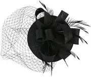 [Minkissy] Fascinator Hat for Women Elegant Tea Party Headband with Mesh Veil for Banquets Prom and Themed Events Comfortable and Durable Hair Accessory Classic Floral Design