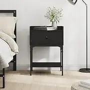 Bedside Table Black 40.5x31x60 cm Engineered Wood Bedroom Storage