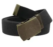 Build A Belt Kid's Classic Antique Gold Slider 1.25" Buckle with Canvas Web Belt