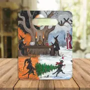 Ceramic Trivet RYTA Halloween art black cat witch wall hanger hot plate KRAMPUS