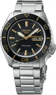 Seiko 5 Automatic Black Dial Steel Bracelet Men's Watch SRPK99 Made In Japan New