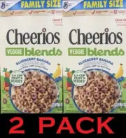 2x General Mills Family Size Veggie Blends Blueberry Banana Cheerios Cereal 18oz