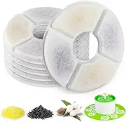 Nado Care Filters for Cat Water Fountain - Coconut Activated Carbon - Genuine Cat Flower Fountain Filters, Compatible with Pet Drinking Dispenser - Pack of 6