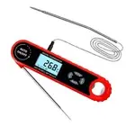Instant Read Dual Probe Meat Thermometer Waterproof Large LCD Display For