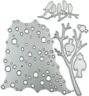 2 PCS Die Cuts for Card Making, Bird Tree Metal Die Cuts Bird Cutting Dies