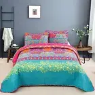 Mandala Bedspread Set Patchwork Coverlet Queen King Size Bedding Set Pillowcases