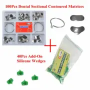 1Set Dental Sectional Contoured Matrices Matrix Delta Ring+40Pcs Add-On Wedges