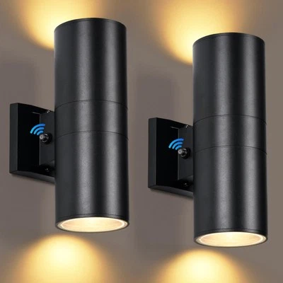 Dusk to Dawn Outdoor Wall Lights 2 Packs, Modern Outdoor Porch Lights with Bu...