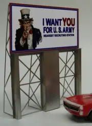 Miller Engineering ~ HO / O Scale ~ Uncle Sam Animated Neon Billboard ~ 882151