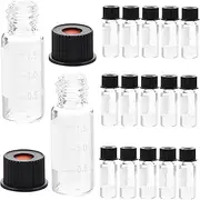 MUCKLILY 100pcs Screw Neck Glass Sample Vials with Airtight Lid and Storage Bottles for Hplc Applications Compatible with Autosamplers Leakproof Design for Long Term Liquid Preservation