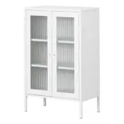 South Shore Kodali Accent Cabinet with Glass Doors White