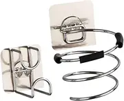 Happyyami Hair Dryer Storage Rack Wall-mounted Drying Rack Practical No-punching Holder for Hair Dryer Washbasin