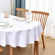 Oval Tablecloth 52X70 Inch Polyester Fabric Table Cloth Solid White Heavy Duty T